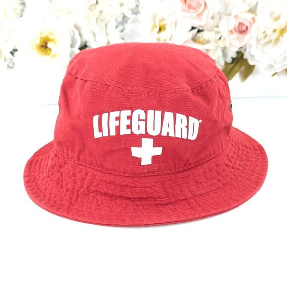 Officially Licensed Lifeguard Red Bucket Beach Sun Hat Size Small Medium - Picture 1 of 4